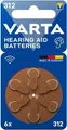 VARTA Hörgerätebatterien VARTA Hearing Aid Battery 312 6 Stück, 6 Stk