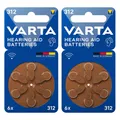 kQ VARTA Hörgerätebatterie Zink Luft Typ 312 1.45V 2 x 6er Blister