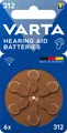 Varta Batterie Zinc Air, 312, 1.4V Retail Blister (6-Pack) Hörgerätebatterie