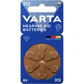 Varta 24607101416 V312 - Hörgerätebatterie - 6er Blister Premium - Knopfzellen
