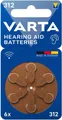 Varta 393569 Knopfbatterien fŸr HšrgerŠte V312 6 StŸck