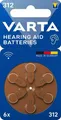 Varta V 312 Hörgerätebatterie Hearing Aid Bl6, 1.45 V