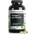 natural elements Omega 3 – 180 Kapseln – 2000mg Fischöl/Tagesdosis – Triglycerid-Form mit EPA & DHA
