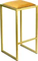 FERRO Barhocker 64 cm Gold - Gelb – Moderner Metall Barstuhl ohne Lehne im Loft-Stil mit Gepolstertem Sitz