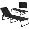 Outsunny Gartenliege, Schwarz, Metall, Kunststoff, 58x30x189 cm, Gartenmöbel, Gartenliegen