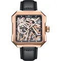 Montre squelette automatique Campbell avec bracelet en cuir Heritor