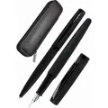 Online Schreibset Eleganza Black Style, 34573, Kugelschreiber und Füller schwarz, Echtleder-Etui