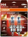 OSRAM NIGHT BREAKER 220, H4, 220% mehr Helligkeit, Halogen-Scheinwerferlampe