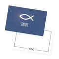 itenga 24x Dankeskarten Kommunion Taufe Konfirmation FISCH Danksagung 8,5x5c5cm