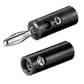 Bananenstecker Buchse Set | 4mm | Stecker und Buchse | mit Schraubverschluss | für Lautsprecherkabel AV-Receiver Verstärker | Bananas Banana Lautsprecher Boxen Audio HiFi Kabel | Schwarz