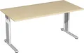 Gera Möbel S-618103-AH/SI Schreibtisch Lissabon, 160 x 80 x 72 cm, ahorn/Silber