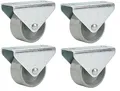 4 Stk. Möbel-Bockrolle 15x14mm Kunststoff-Rad grau