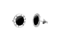 LOTUS SILVER Paar Ohrstecker "Trendy" LP1299-4/4 – 925er Silber, schwarze Zirkonia, Ø 10 mm