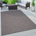 Paco Home Outdoor Teppich, Wetterfest Pflegeleicht Küchenteppich Ideal für Terrasse Balkon Garten, Flachgewebe Sisaloptik Modern Einfarbig meliert, Grösse:60x100 cm, Farbe:Anthrazit