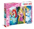 8005125264162 Puzzle maxi 60 elementów. Supercolor. Księżniczki Disneya Clemento