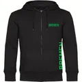 multifanshop Kapuzen Sweatshirt Jacke - Bremen - Brust & Seite - Druck grün - Jacke
