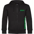 multifanshop Kapuzen Sweatshirt Jacke - Bremen - Brust & Seite - Druck grün - Jacke Größe XL schwarz