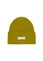 Marc O'Polo Beanie breiter Umschlag, Markenlabel, Rippstrick