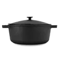 Gusseisen Topf 6L - Gusseisentopf Ø 28cm Brotbacken, Kochtopf mit Deckel aus Gusseisen, Brotbackform geeignet für Gasgrill, Backofen, Feuerstelle und alle Herdarten inkl. Induktion