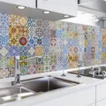 danario Küchenrückwand selbstklebend - Matt - Spritzschutz Küche - versteifte PET-Folie, Mosaikfliesen bunt