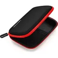 deleyCON Festplattentasche Festplatten Case HDD Case - Für 2,5 Zoll Festplatten und SSD - Robust & Stoßsicher - 2 Innenfächer Netztaschen - Schw...