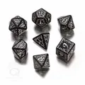 Q-Workshop Elven Würfel - 7 Stück - schwarz und weiss 257580
