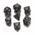 Elven Würfel - 7 Stück - schwarz und weiss