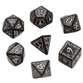 Elvish Black & white Dice Set (7)