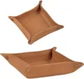Sonnenleder Ablageschale Leder 20x20cm Taschenleerer Schale Lederschale Stiftschale natur braun Vide Poche Größe S