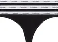 Calvin Klein Damen 3er Pack Strings Thong Unterwäsche, Schwarz (Black/Black/Black), XXL