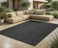 In- & Outdoor Teppich - Wetterfester Teppich für Balkon, Terrasse, Garten, Wohnzimmer, Küche - Strapazierfähig, Widersteht UV-Strahlen & Wasser - Größe 120 x 160 cm, Anthrazit