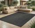 Jimri In- & Outdoor Teppich - Wetterfester Teppich für Balkon, Terrasse, Garten, Wohnzimmer, Küche - Strapazierfähiger Bodenteppich, Widersteht UV-Strahlen & Wasser - Größe 120 x 160 cm, Anthrazit