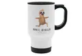 Mr. & Mrs. Panda Thermobecher Faultier Yoga, thermosbecher, Weiß, Entspannung, Thermobecher To Go, Edelstahl, Thermobecher Edelstahl isolier kaffeebecher auto thermobecher