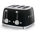 Smeg 4-Scheiben-Toaster 50's Retro Style Schwarz 2000 Watt 6 Röstgradstufen