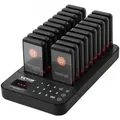 VEVOR Restaurant-Pager-System, kabelloses Warteschlangensignal mit 400 m Reichweite, Piepser zur Rufannahme von Gästen mit Vibration und Blinken, 20
