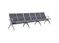 CLP Wartebank Airport-Stil Ermin, Sitzbank Flur mit Lehne, ergonomische Sitzschalen, Wartestühle mit robustem Alu-Gestell, bis 150 kg je Sitz