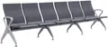 CLP Wartebank Airport-Stil Ermin, Sitzbank Flur mit Lehne, ergonomische Sitzschalen, Wartestühle mit robustem Alu-Gestell, bis 150 kg je Sitz, Farbe:grau, Größe:6-Sitzer