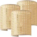 Wandleuchte Ascot 3er Set Rattanoptik [lux.pro]