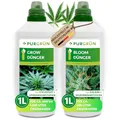 Purgrün® Cannabis-Dünger-Set 2 x 1 Liter– Schnell wirksame mineralische Rezeptur – Vollspektrum-Nährstoffe für Wachstum & Blüte – Flüssigdünger Indoor & Outdoor – Für Autoflower, Sativa & Indica