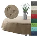 heimtexland Gartentischdecke Outdoor Tischdecke Garten Balkon Camping Tischdeko (Stück 1-tlg, 1), wetterfest I robust I UV-beständig I rutschfest I waschbar braun rund | 160 cm x 160 cm