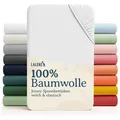 Laleni Spannbettlaken Atmungsaktives weiches und wärmendes Spannbettlaken, Baumwolle, Gummizug: rundum, (1 Stück), Kinderbett, Spielgitter, Wiege oder Stubenwagen mit Rundumgummizug weiß 55 cm x 90 cm