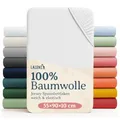 Laleni Jersey Spannbettlaken, 55x90cm, für Baby Beistellbett & Stubenwagen, 100% Baumwolle, Oeko-TEX Zertifiziert, Weiß