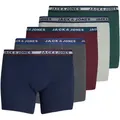 Jack & Jones PlusSize Boxershorts JACOLIVER mit elastischem Bund und Stretch (Packung, 5-St) unifarben, casual, regular fit, Baumwollmischung grau 5XL