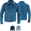 BULLDT Jeansjacke Herren - Truckerjacke Bikerfashion - 100% Baumwolle Vintag - Trucker Jacket 2in1 Knopfverschluss mit YKK-Reißverschluss - Hellblau - 60
