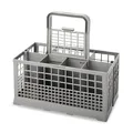 wenco Spülmaschinenkorb für die meisten gängigen Spülmaschinen, Besteckkorb für Spülmaschine, Spülkorb, Abnehmbarer Griff, Klappbarer Gitterdeckel, Maß inklusive Griff 23,7 x 13,7 x 24,7 cm, Grau