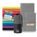 Blumtal Mikrofaser Handtuch leicht & extra saugstark - schnelltrocknende Microfaser Handtücher - optimal als Fitness Handtuch/Strandtuch Mikrofaser/Gym Towel - Reisehandtuch kompakt - Grau