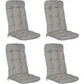 Beautissu Flair HL Hochlehner 120x50x8cm Hellgrau 4tlg