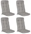 Beautissu 4er Set Hochlehner Auflagen Flair HL, 120x50x8cm, Hellgrau