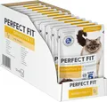 Perfect Fit Sensitive 1+ Katzennassfutter, Huhn in Sauce, 12 Beutel (12 x 85g)