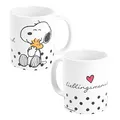 The Peanuts Tasse Snoopy - Lieblingsmensch Kaffeetasse Becher Kaffeebecher aus Keramik Weiß 320 ml
